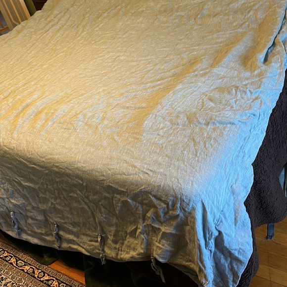 New Anthropologie Harmony Hemp Duvet Cover Gray Queen - Picture 15 of 16